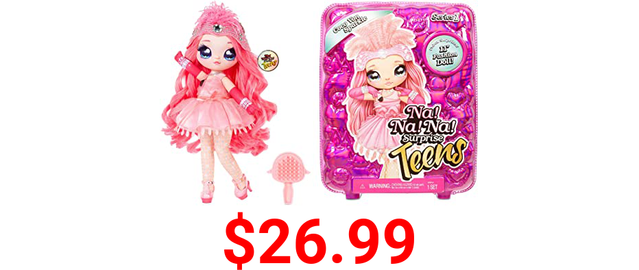 Na! Na! Na! Surprise Teens Fashion Doll – Coco Von Sparkle, 11 Soft Fabric Doll, Flamingo Inspired
