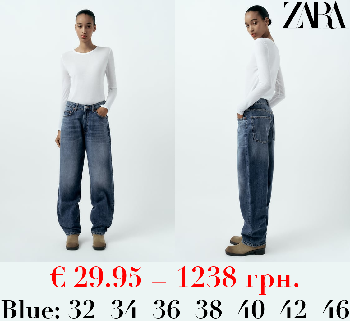 MID-RISE TAILORED BALLOON JEANS