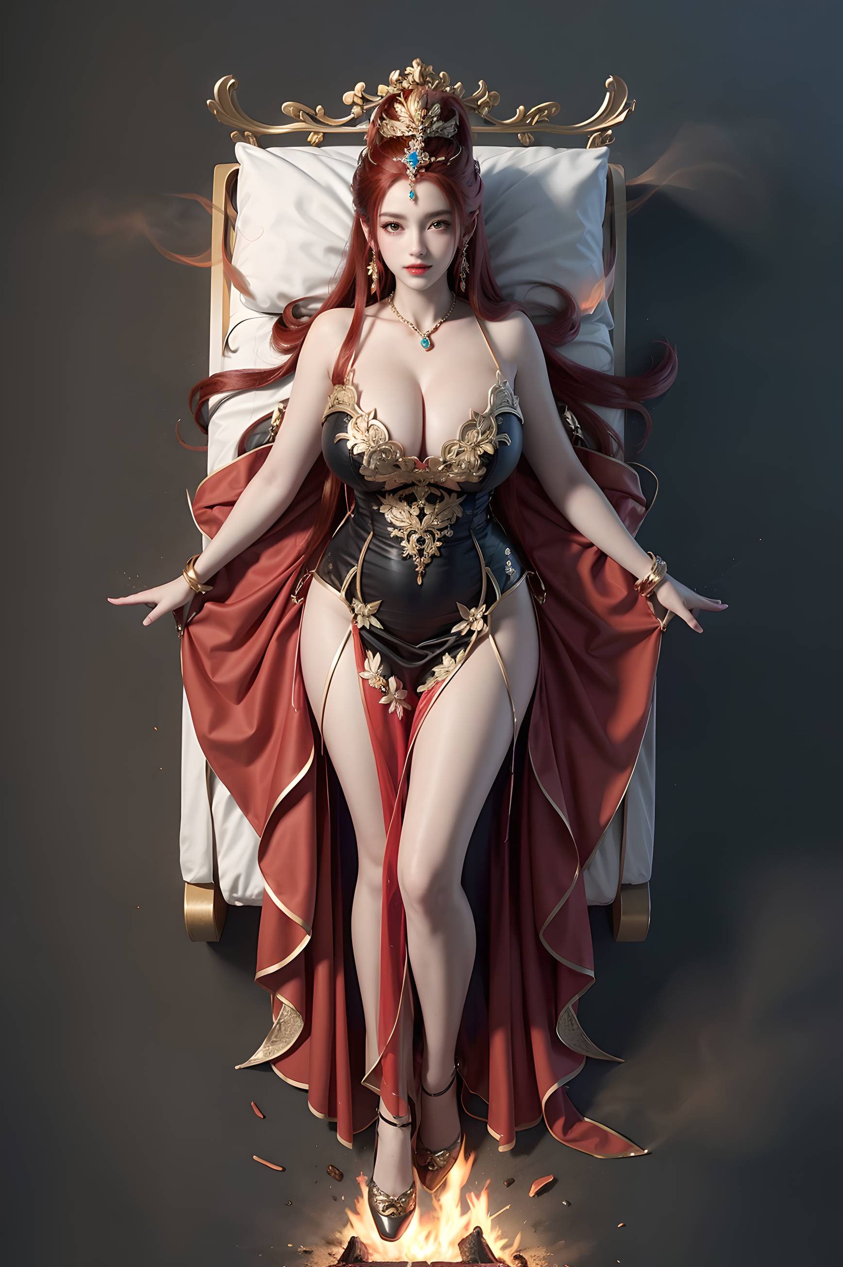 图片[75]-完美世界-曼珠沙华 户外红色礼服-六色网