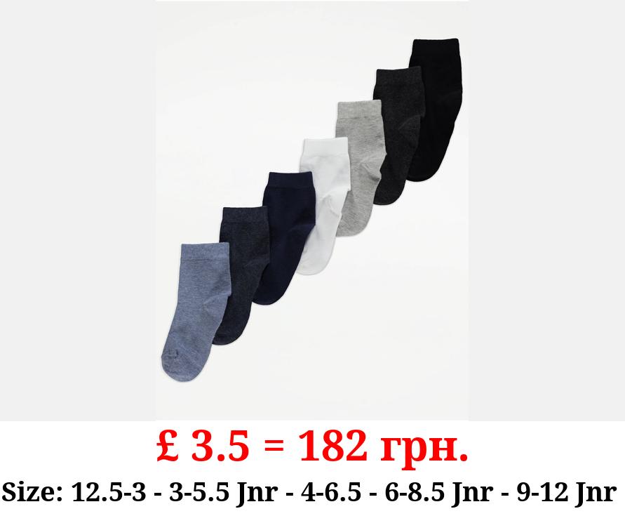 Blue Cotton Rich Socks 7 Pack