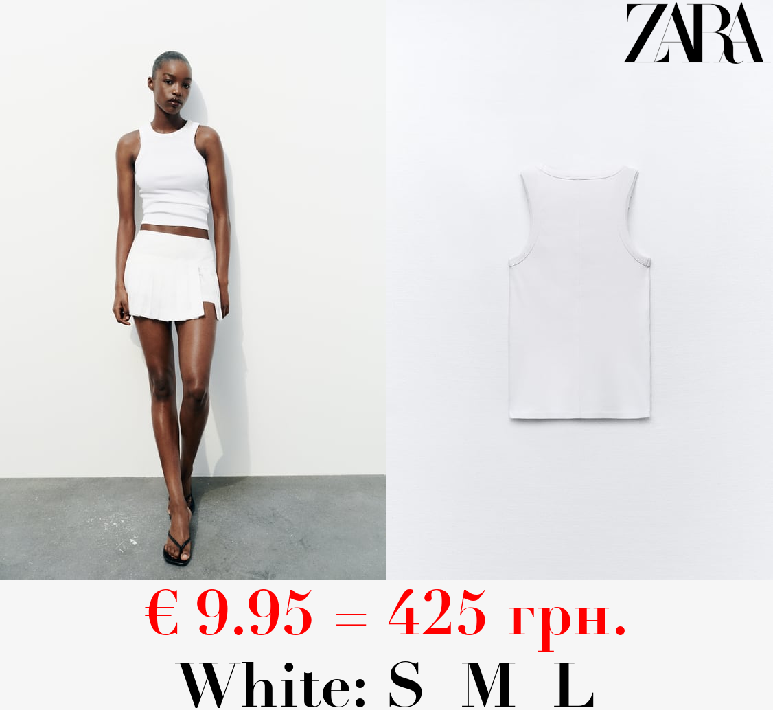 FADED-EFFECT RIB T-SHIRT