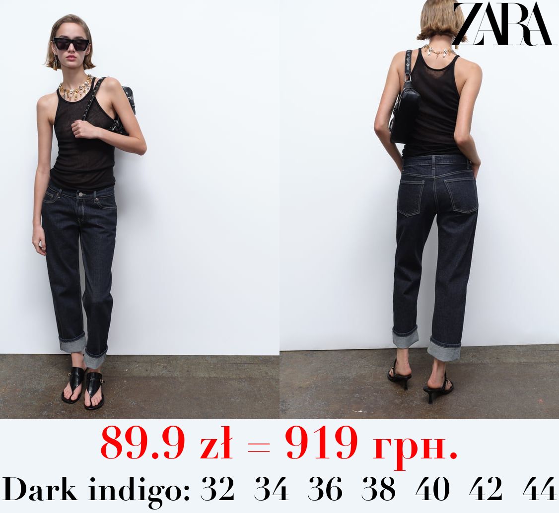 TRF SLIM-FIT FOLDED-FIT LOW-RISE JEANS