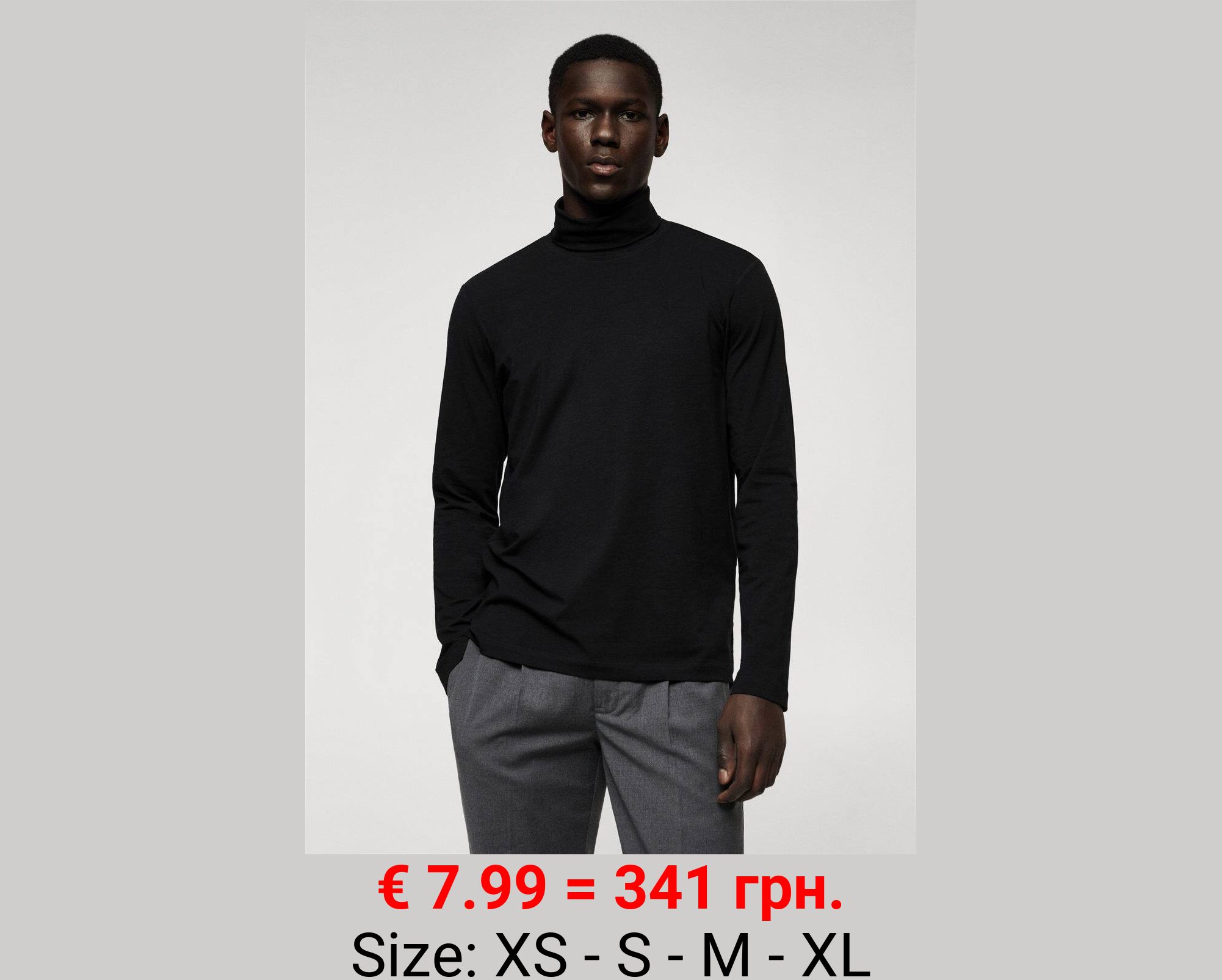 Camiseta manga larga cuello alto