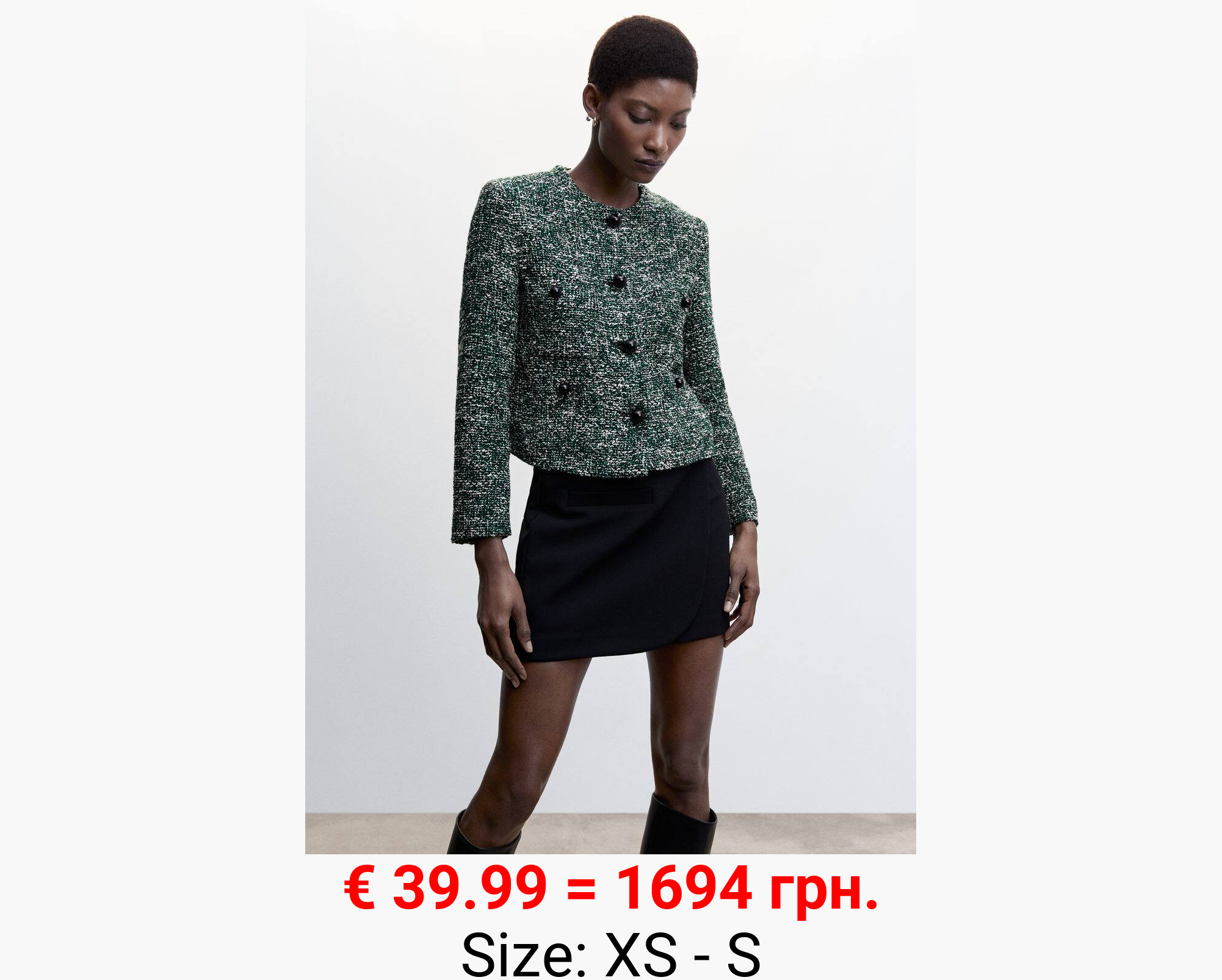 Chaqueta tweed botones