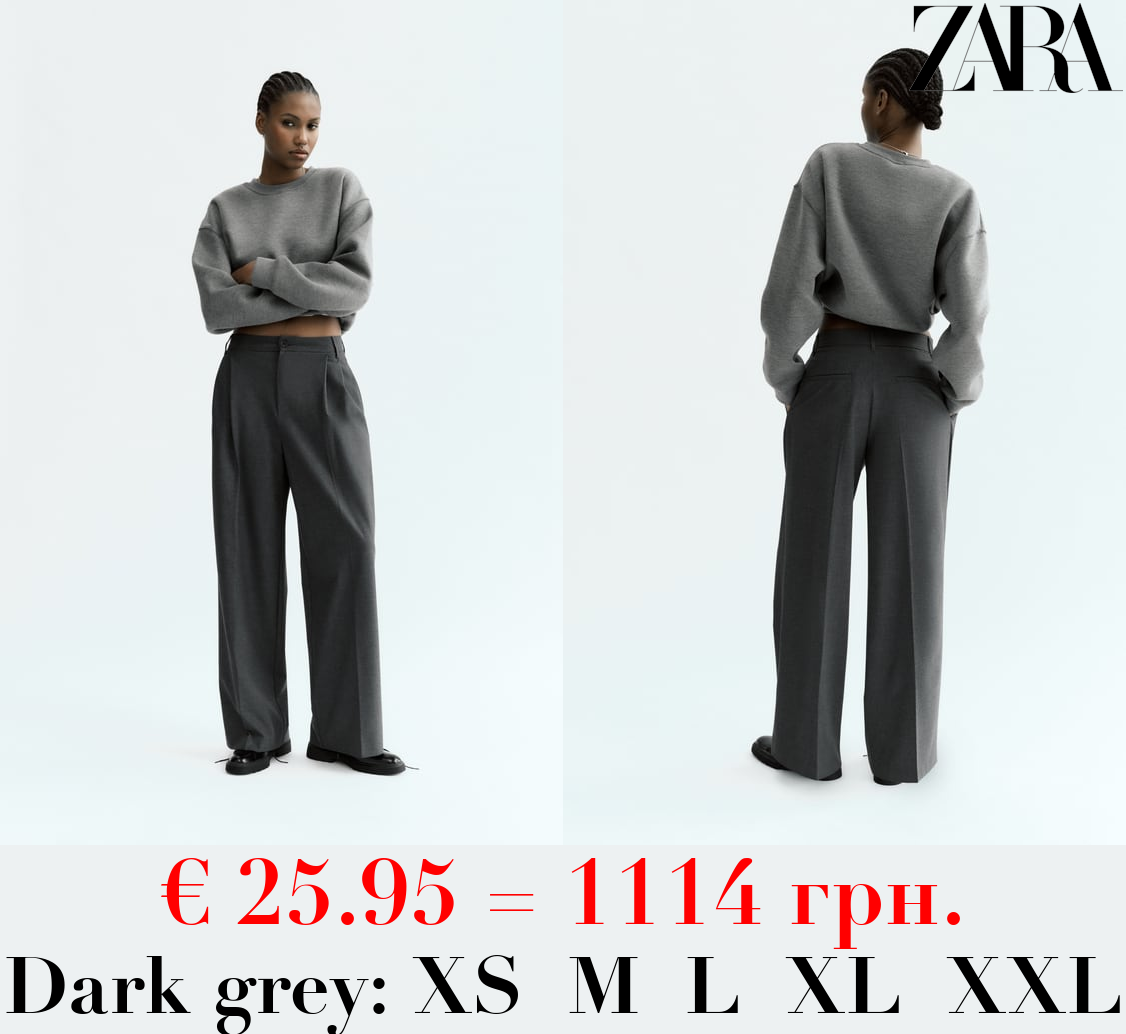 FULL-LENGTH PLEATED TROUSERS