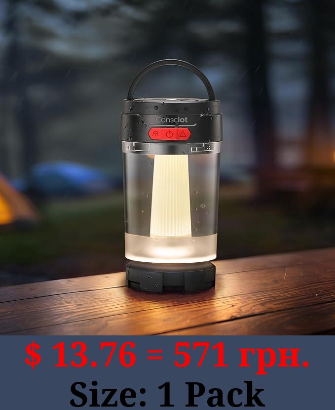 Consciot LED Camping Lantern, USB-C Rechargeable, 5 Light Modes 3 Color Temperatures 4400mAh Battery | Disassembly Free Design & Magnetic | Dimmable Flash Light & Night Light for Indoor and Outdoor