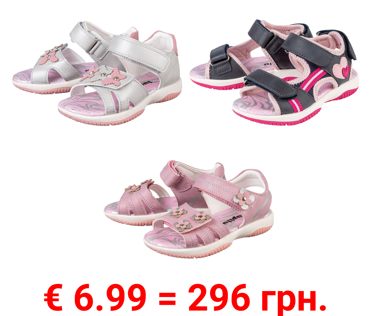 lupilu® Kleinkinder Mädchen Sandalen mit Klettverschluss