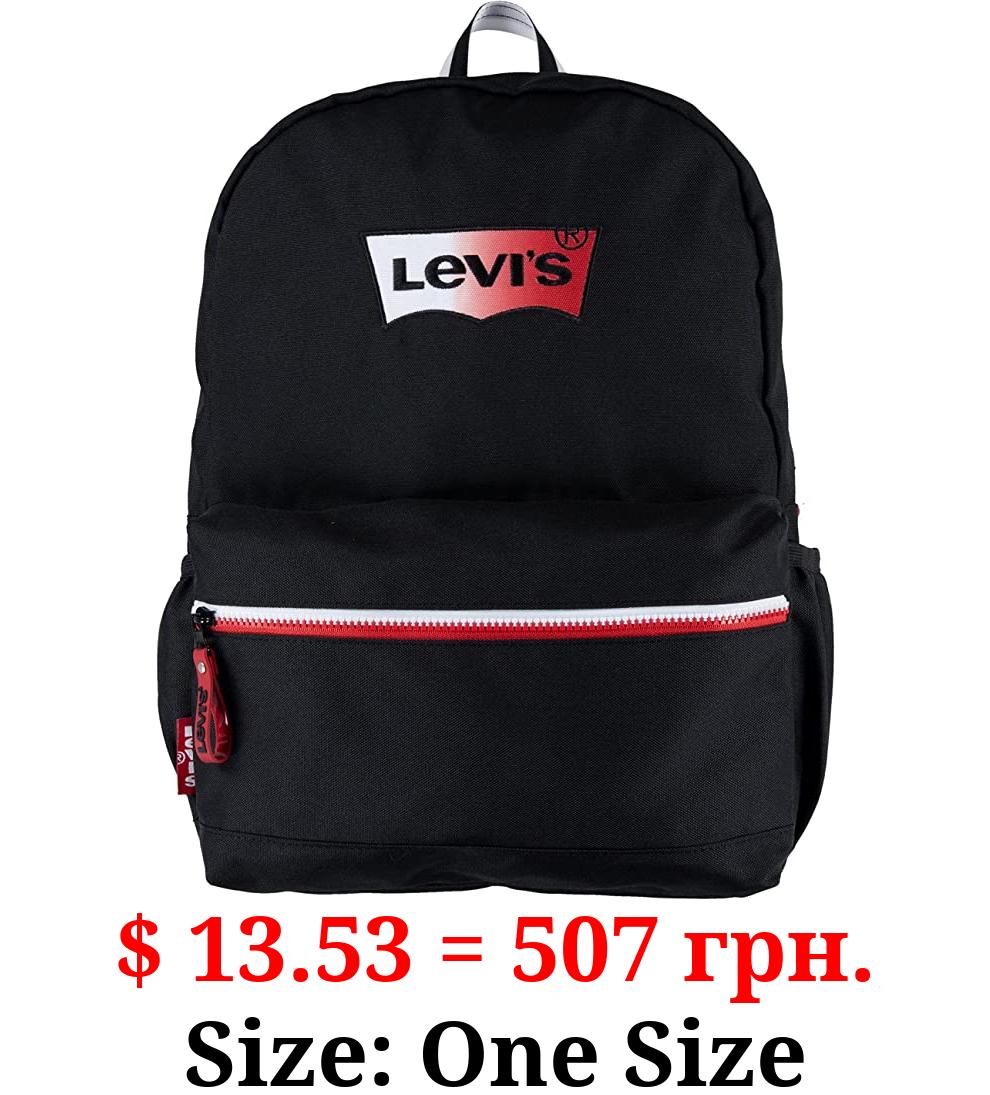 Levi's Unisex-Adults Classic Logo Backpack, Black/Red Ombre, One Size