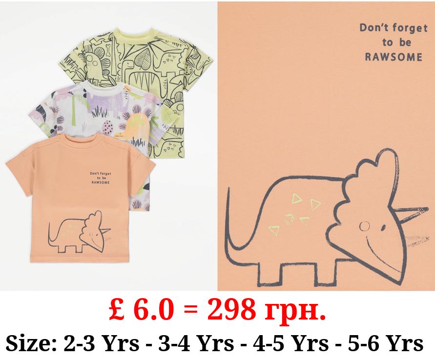 Pastel Dinosaur Short Sleeve T-Shirt