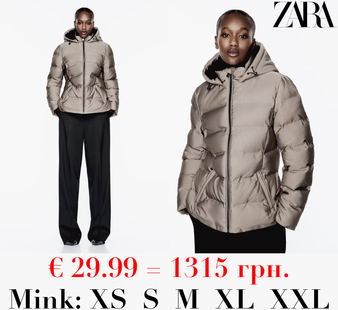 WATER AND WIND PROTECTION SHORT PUFFER ANORAK