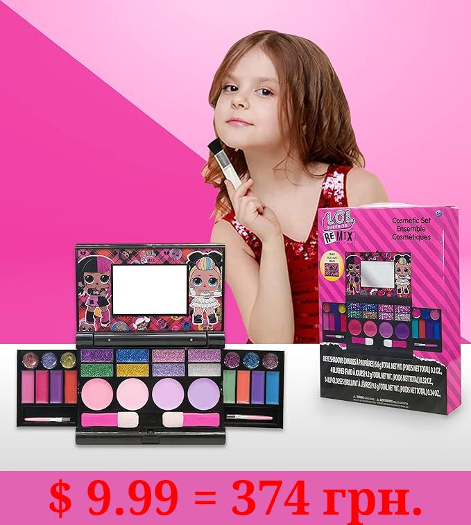 LOL Surprise Cosmetic Compact Set Includes Mirror, 14 Lip glosses, 8 Eye Shadow, 4 Blushes & 4 Brushes Safe & Non-Toxic Colorful Portable Foldable Makeup Beauty Kit for Girls, Townley Girl