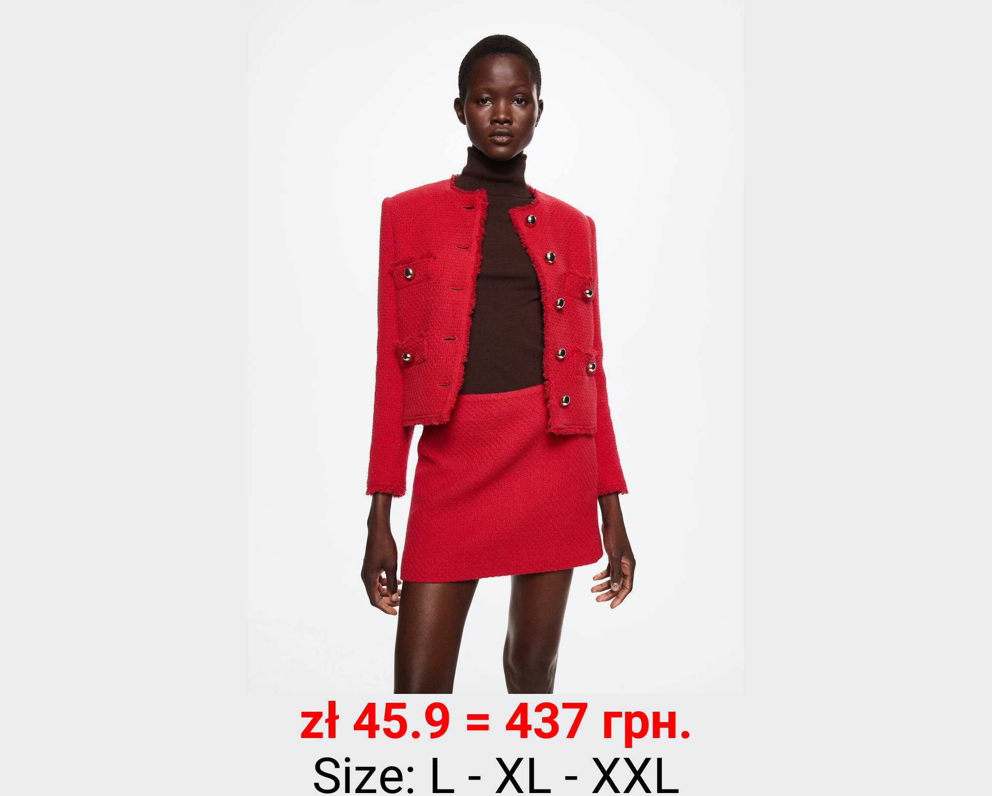 Minifalda tweed algodón