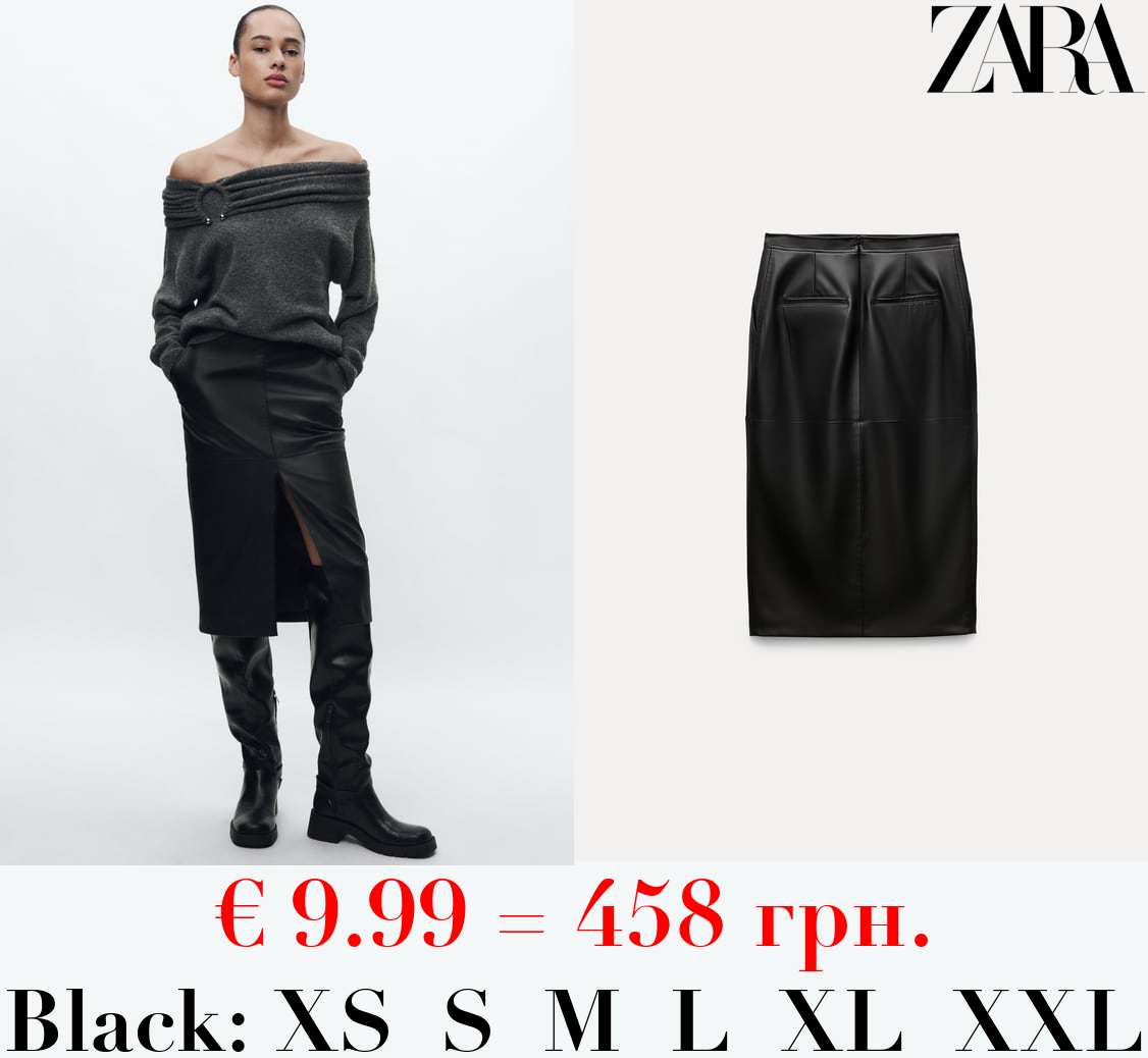 ZW COLLECTION LEATHER EFFECT SKIRT