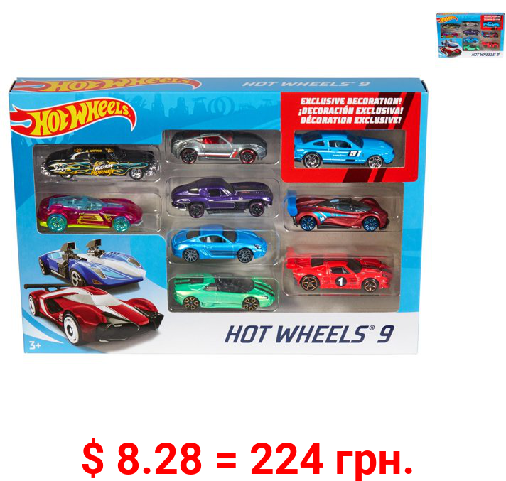 Hot Wheels 9-Car Collector Die-Cast Vehicle Gift Pack