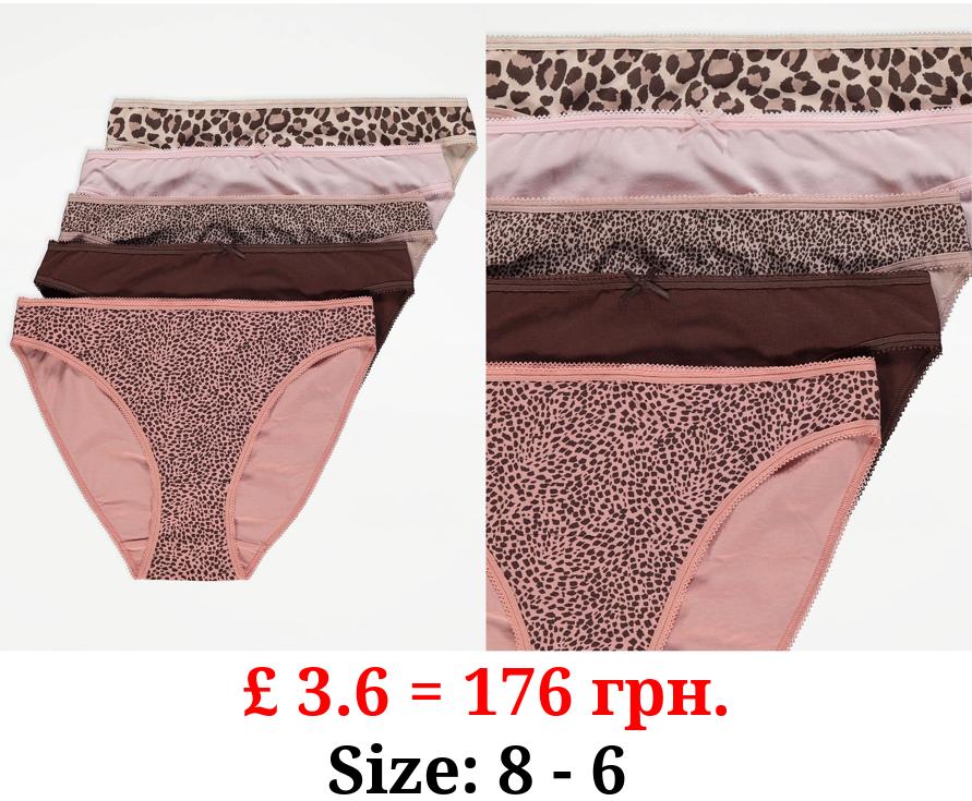 Animal High Leg Knickers 5 Pack
