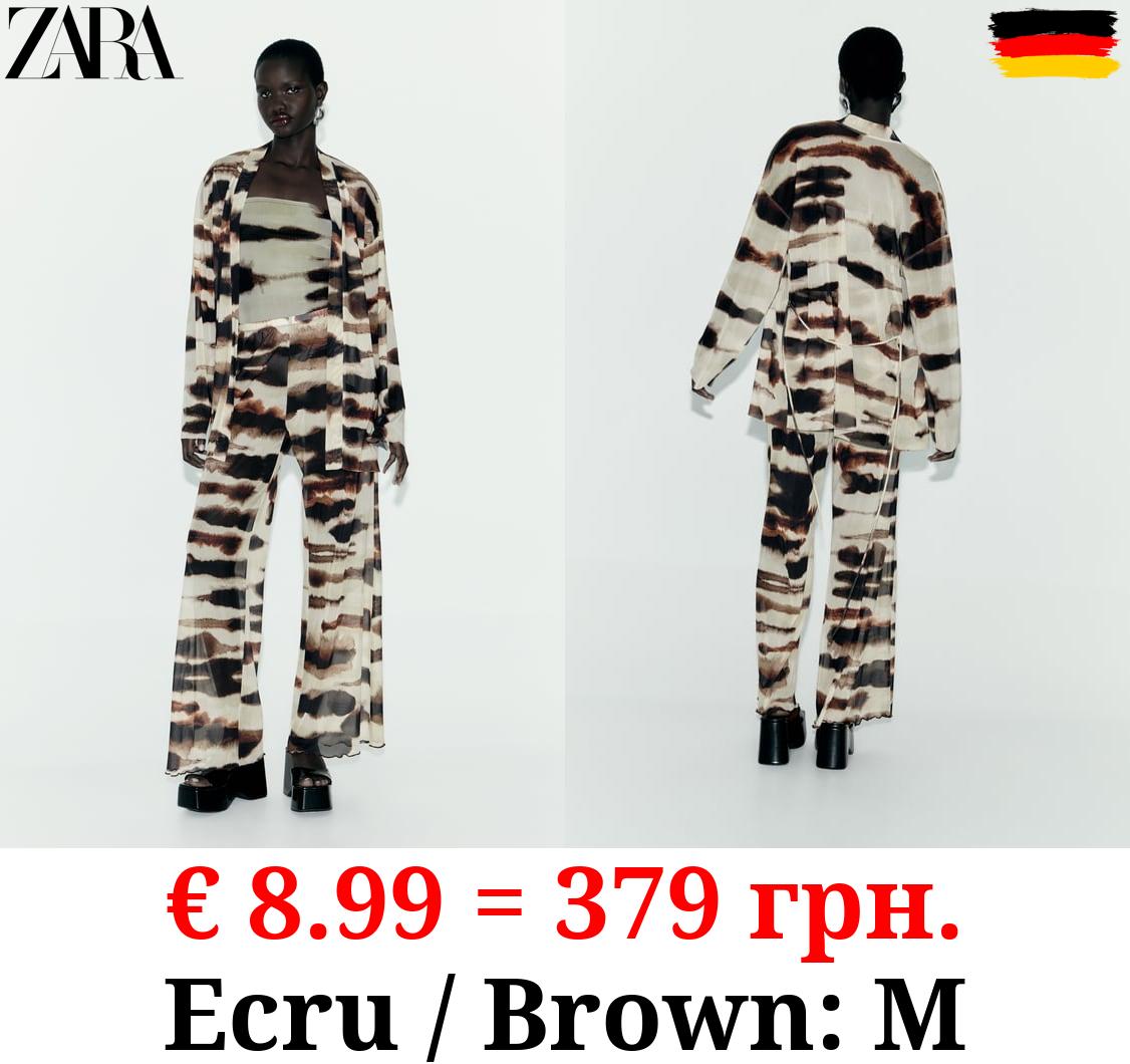 TIE-DYE PRINT TULLE KIMONO