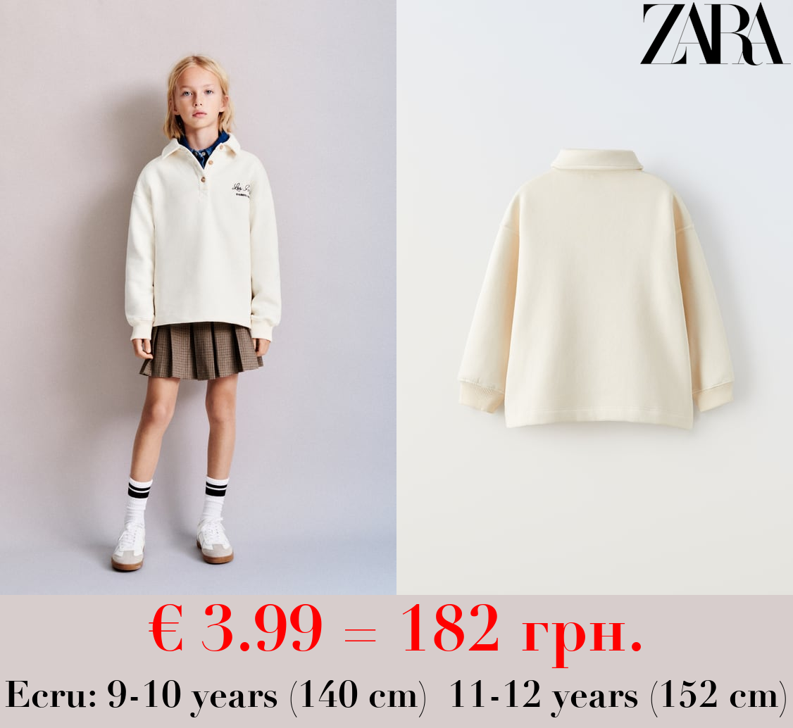 EMBROIDERED POLO SWEATSHIRT