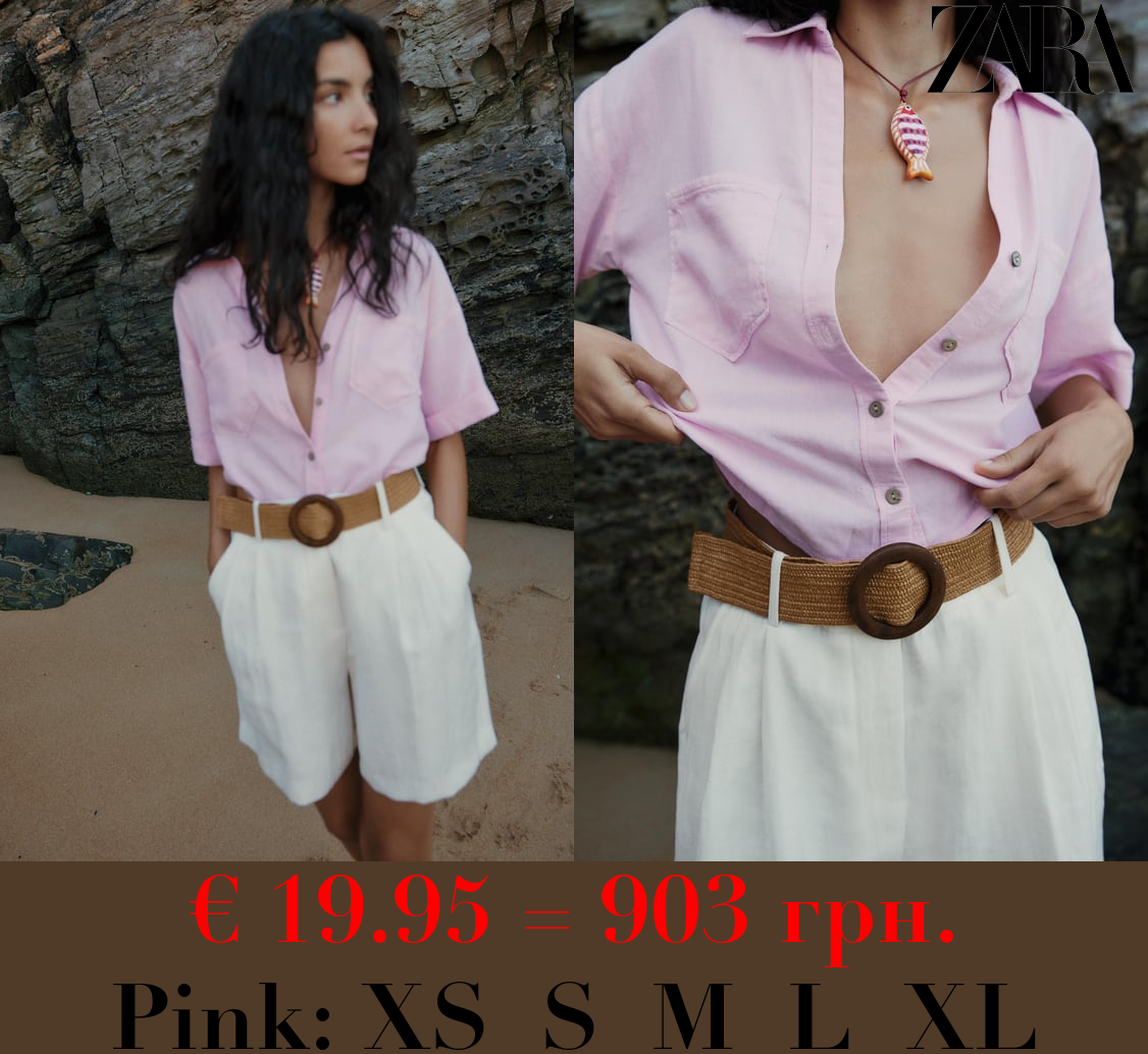 LINEN BLEND SHORT SLEEVE SHIRT