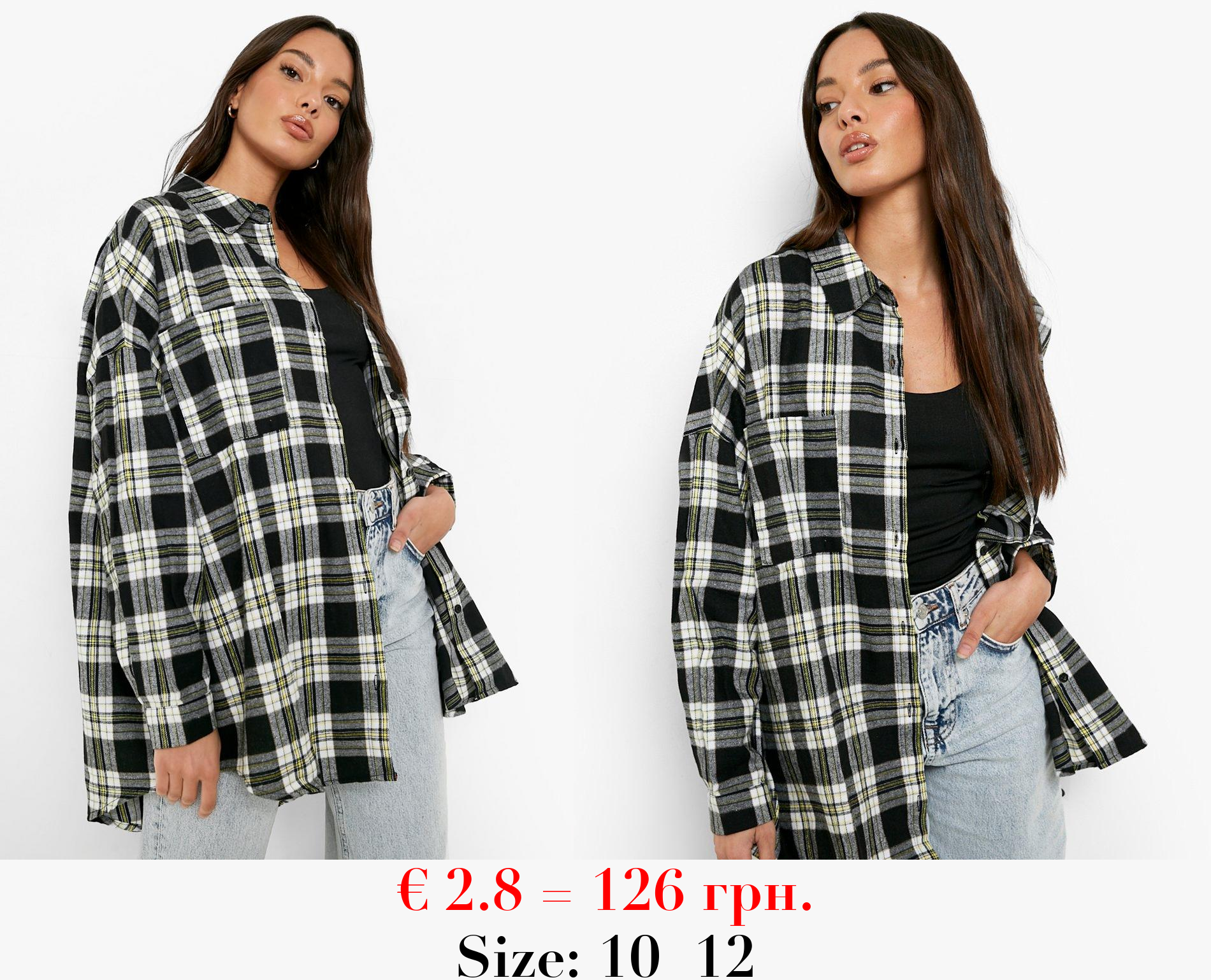 Black Oversized Checked Shirt