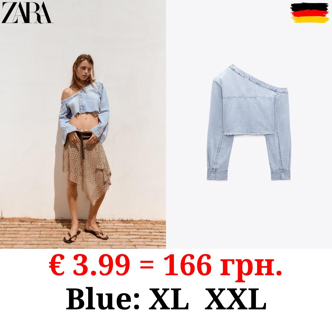 ASYMMETRIC DENIM TRF SHIRT