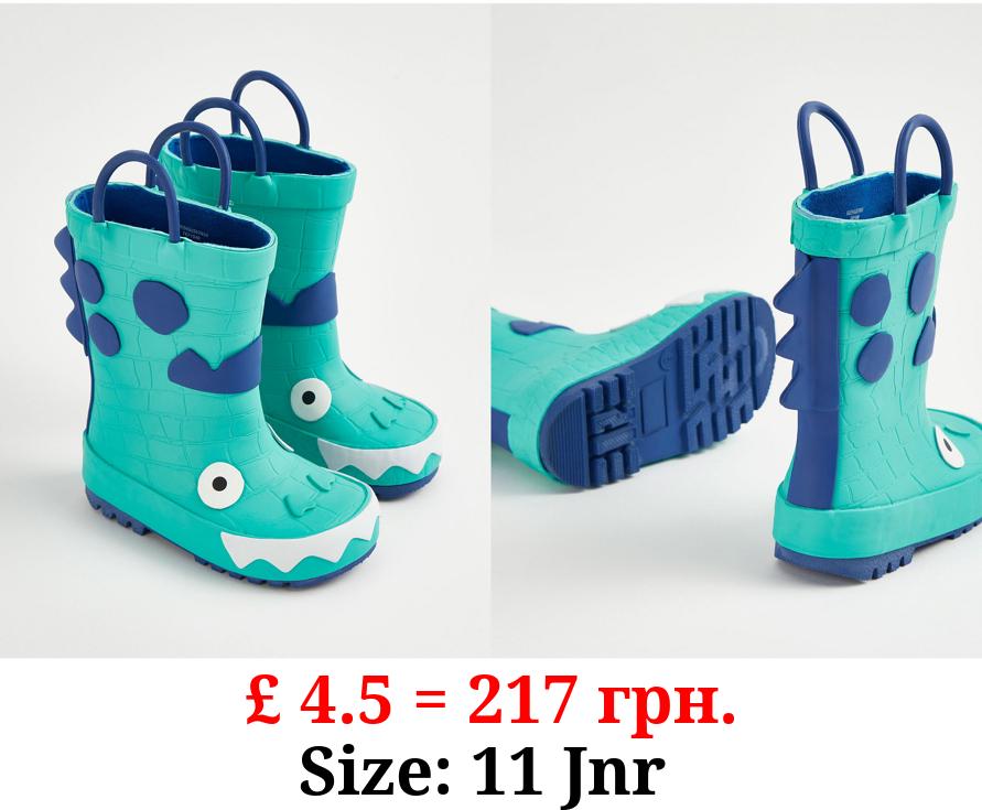 Aqua Dinosaur Wellington Boots