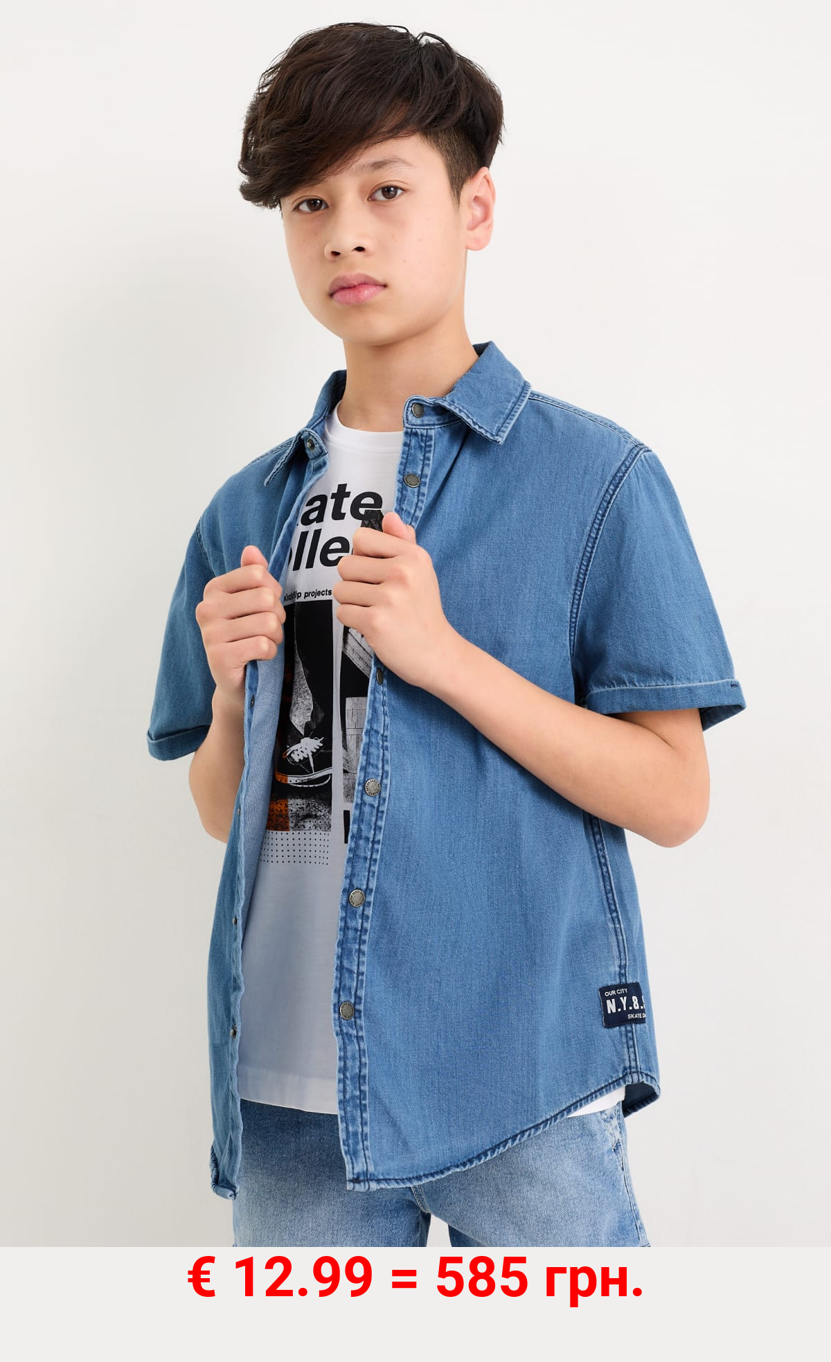 Skater - Set - T-Shirt und Jeanshemd - 2 teilig