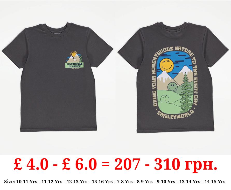 Charcoal Smiley World T-Shirt