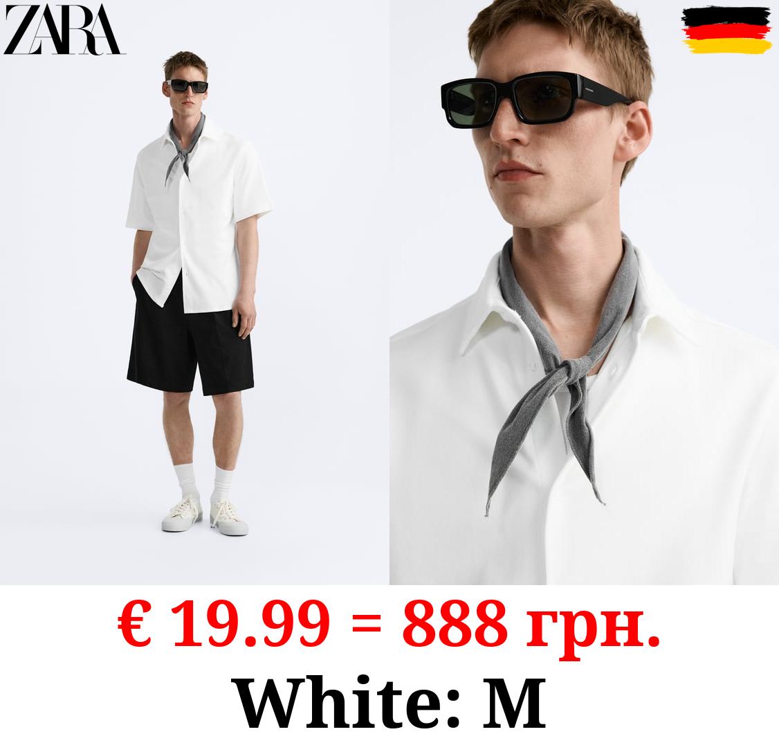 TEXTURED VISCOSE BLEND SHIRT