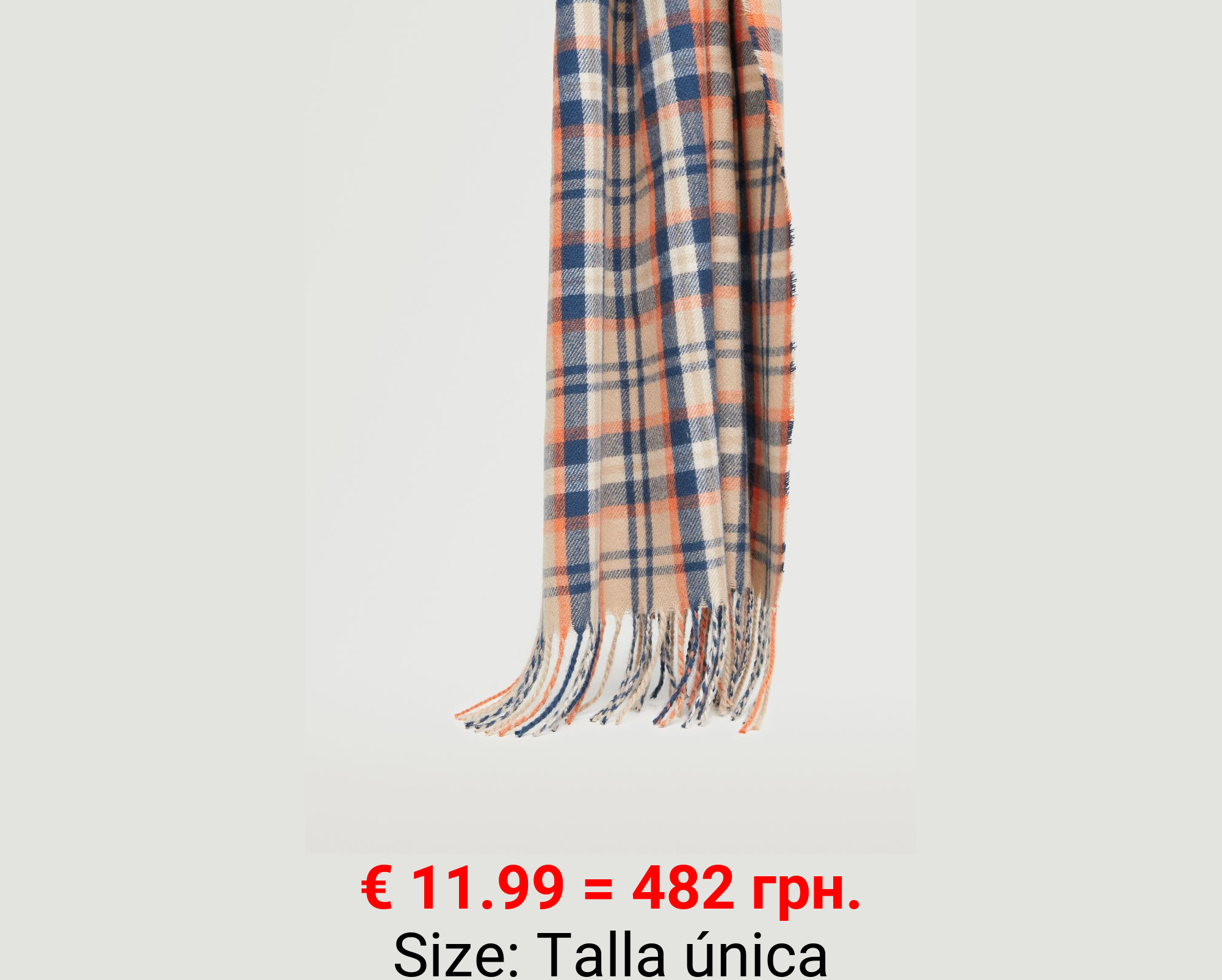 Bufanda cuadros flecos