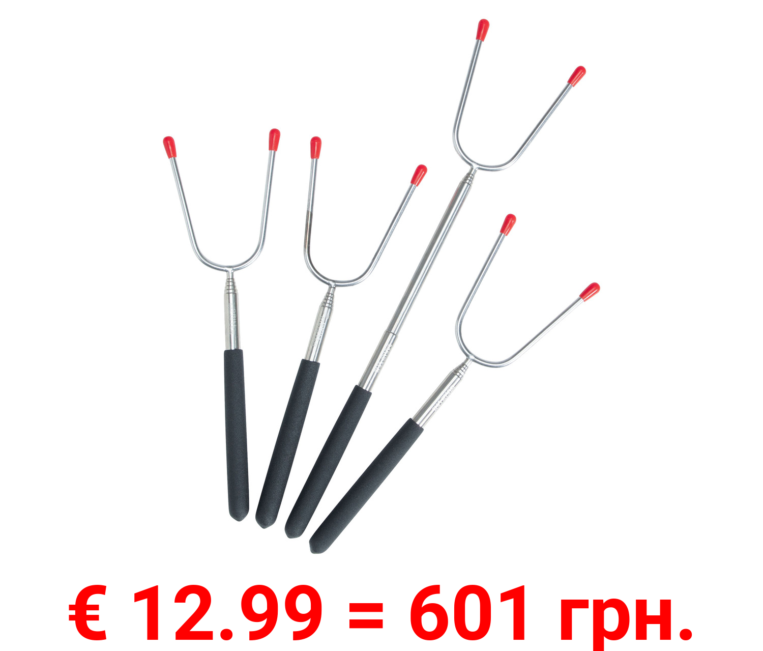 GRILLMEISTER Teleskop-Grillspieße, 4er Set, inkl. Tasche