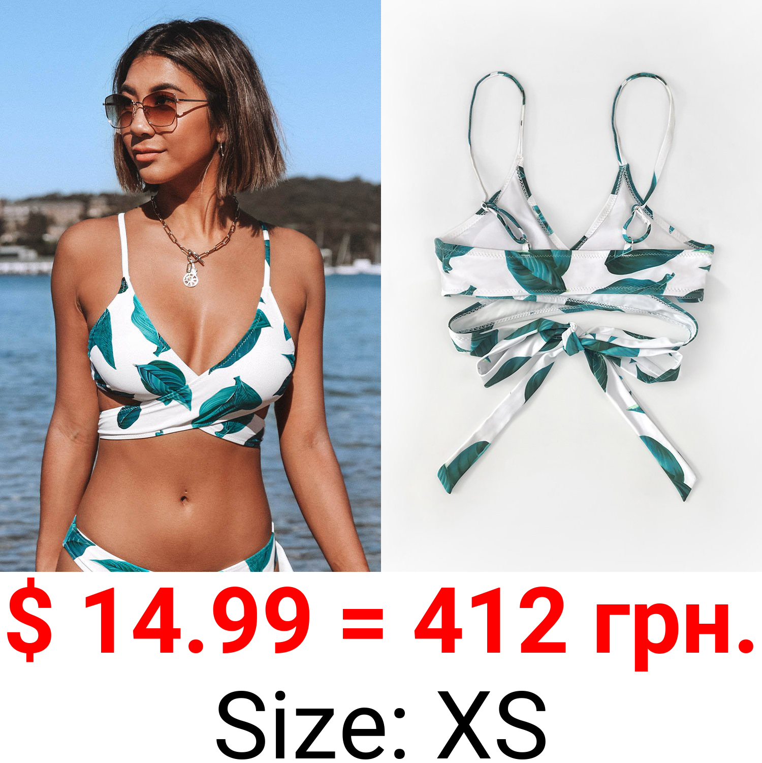 Aniyah Tropical Wrap Bikini Top