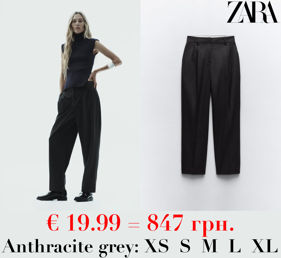 DARTED FLANNEL TROUSERS