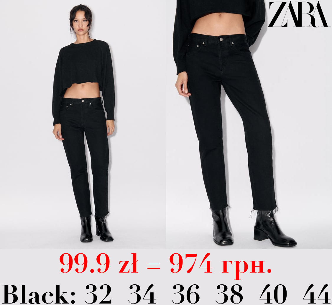 ZW COLLECTION STRAIGHT-LEG MID-RISE JEANS