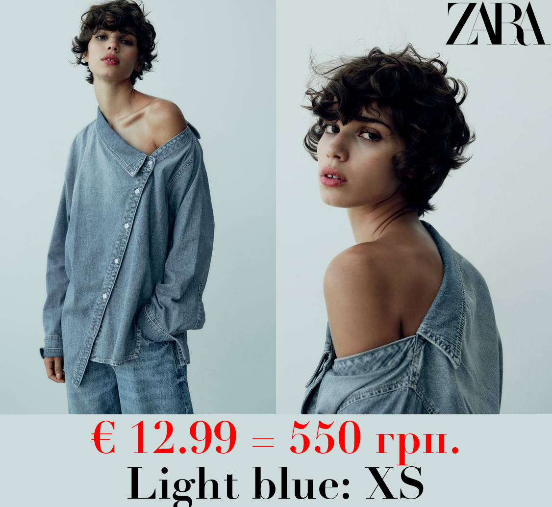 TRF ASYMMETRIC DENIM SHIRT