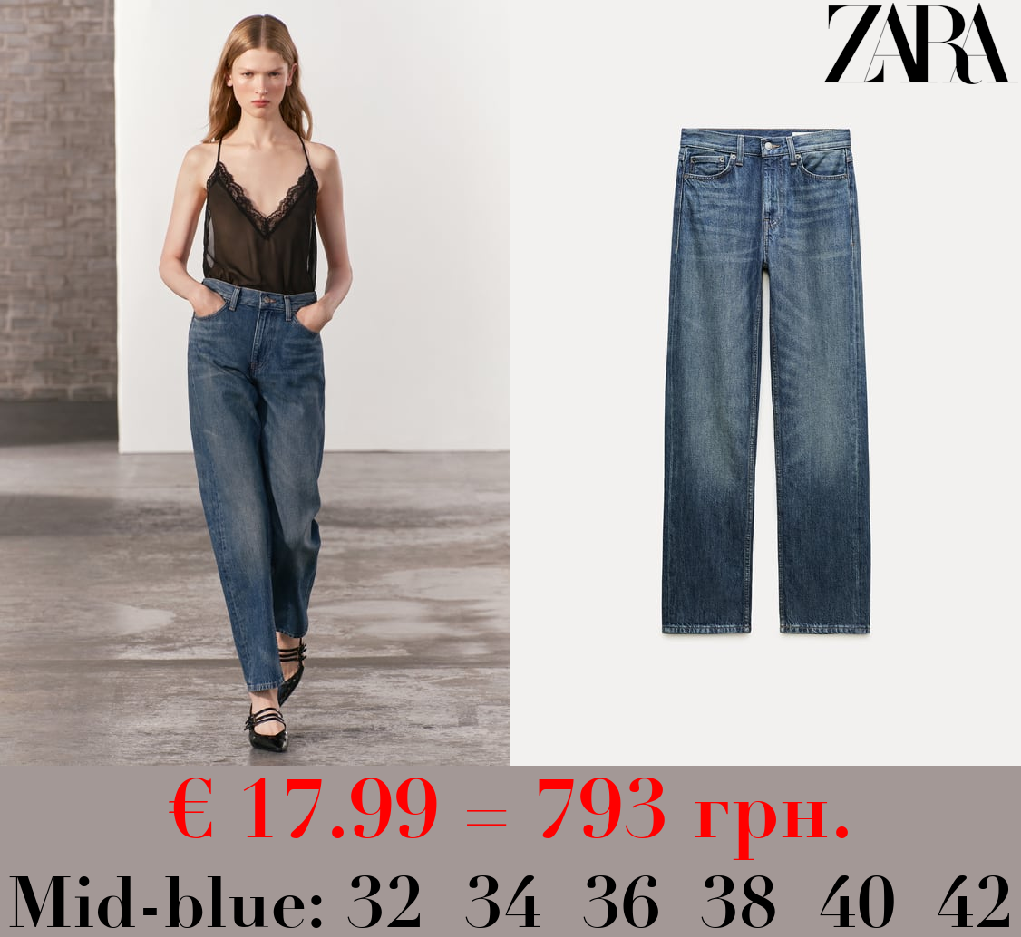 ZW COLLECTION STRAIGHT-LEG MID-RISE JEANS