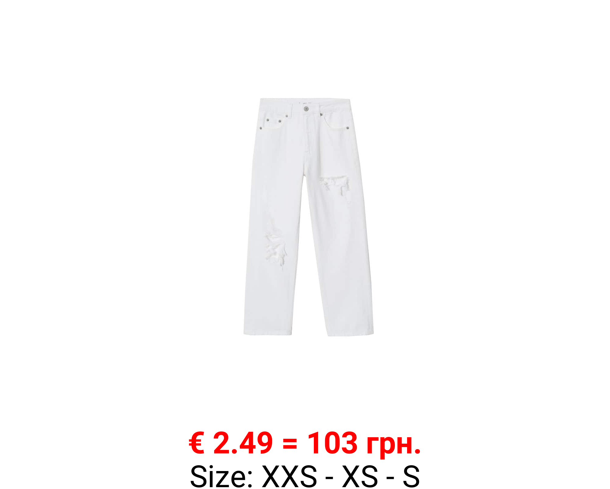 Jeans straight-fit rotos decorativos