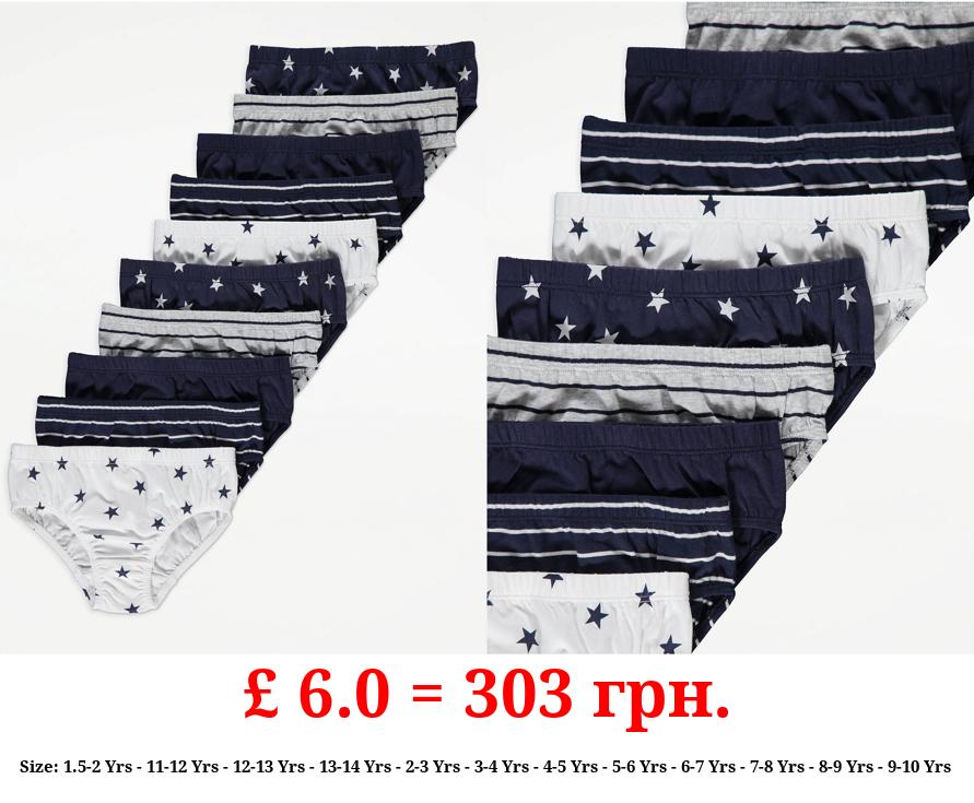 Star and Stripe Briefs 10 Pack