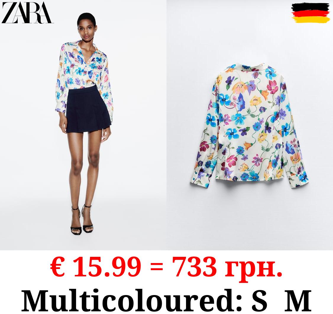 SATIN FLORAL PRINT SHIRT