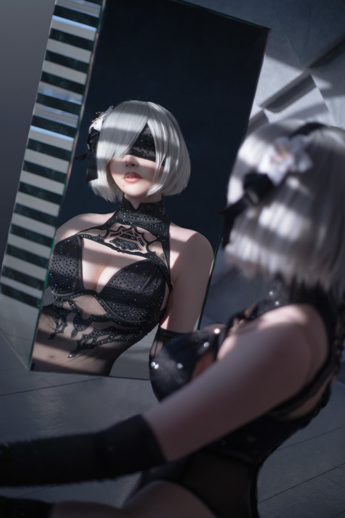 Cosplay Sayathefox 2B Black + White 6