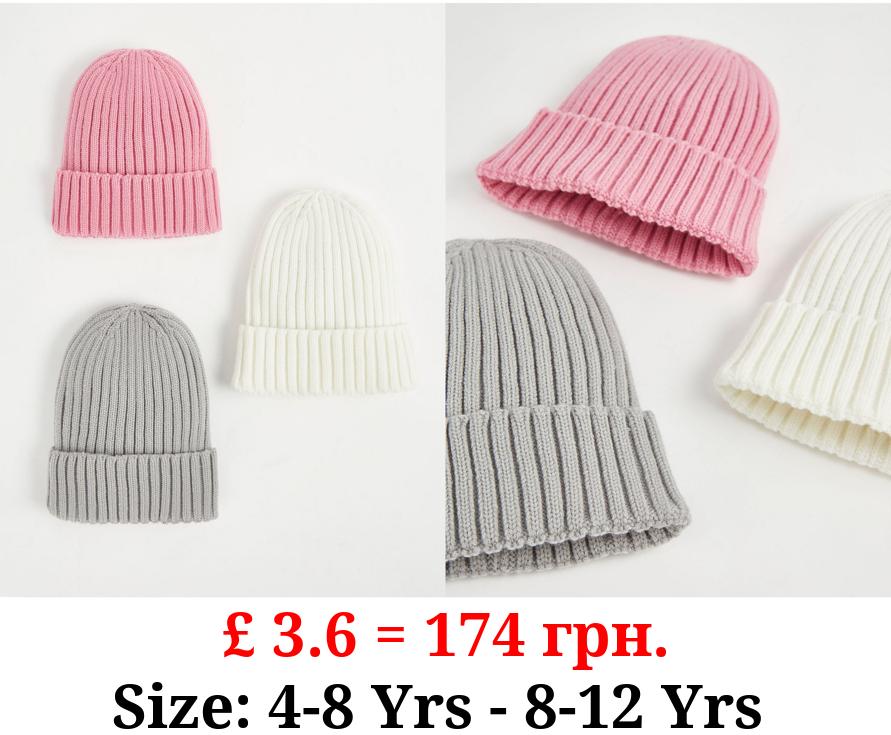 Knitted Beanie Hats 3 Pack