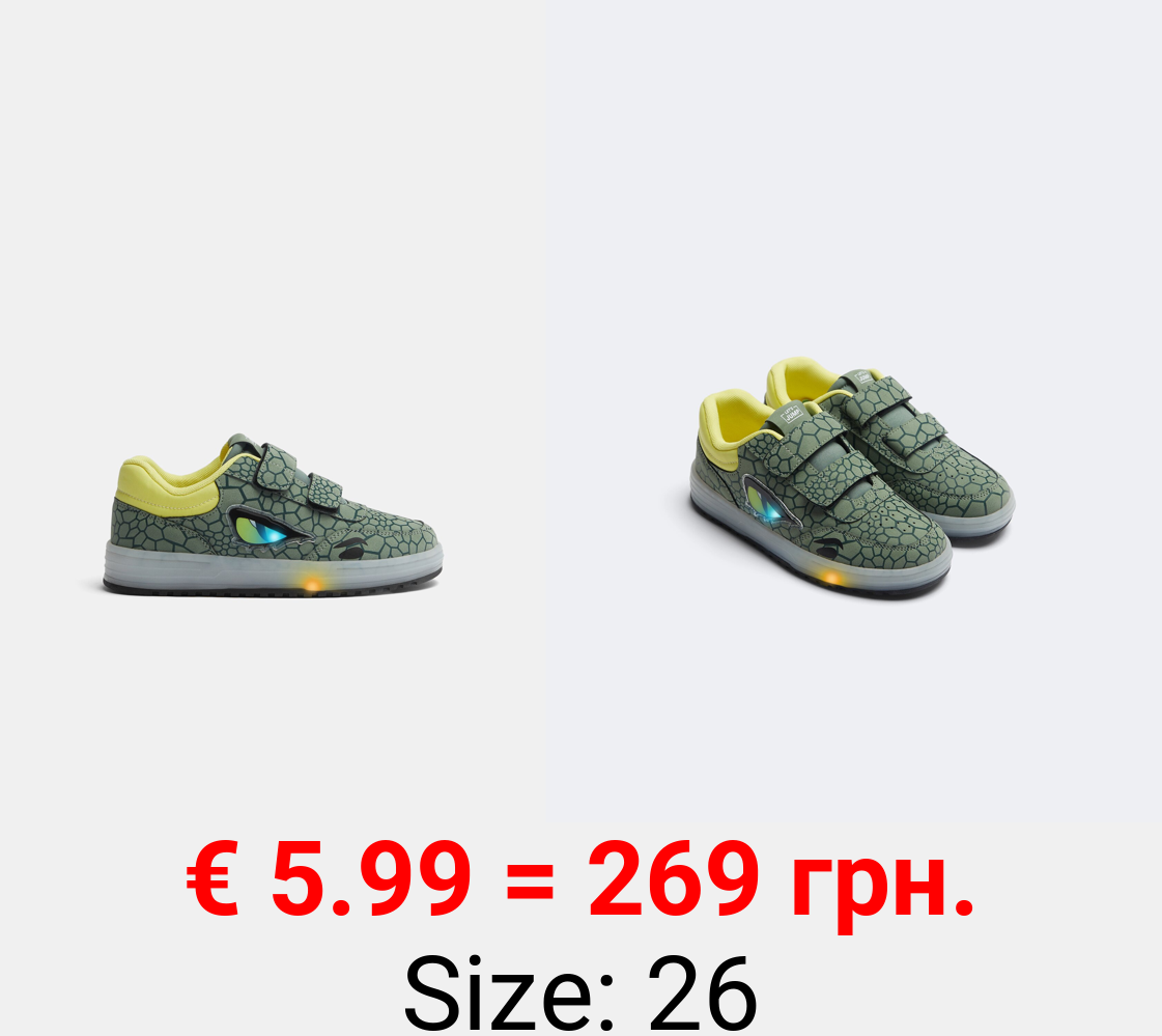 Dinosaur sneakers with lights
