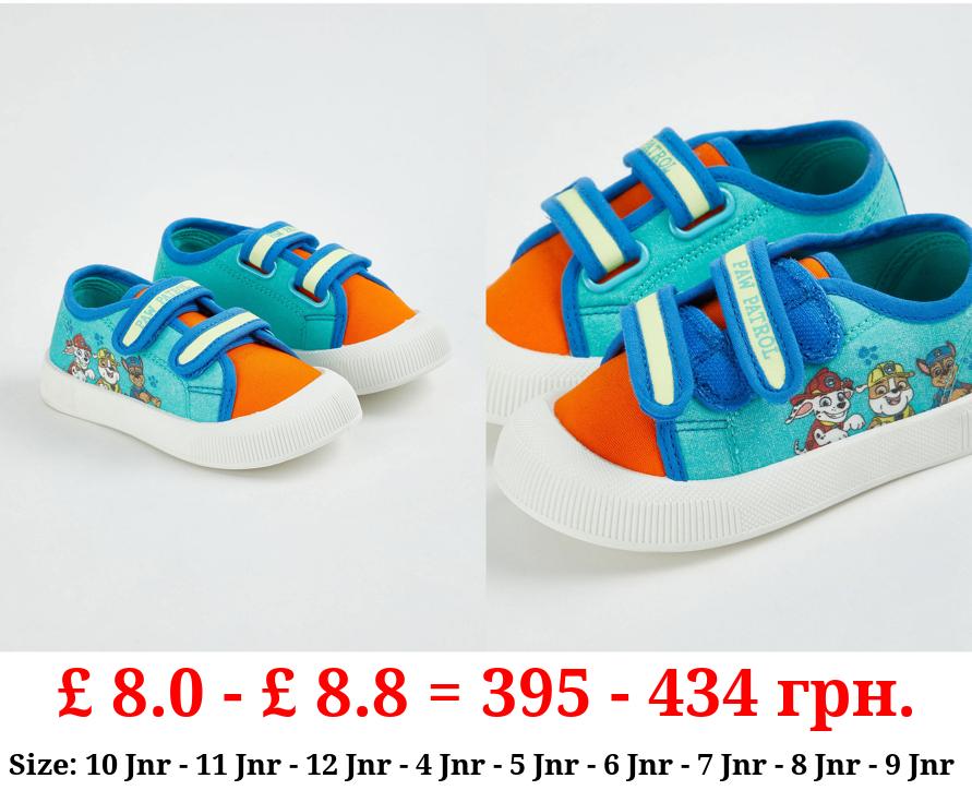 PAW Patrol Turquoise Double Strap Canvas Trainers