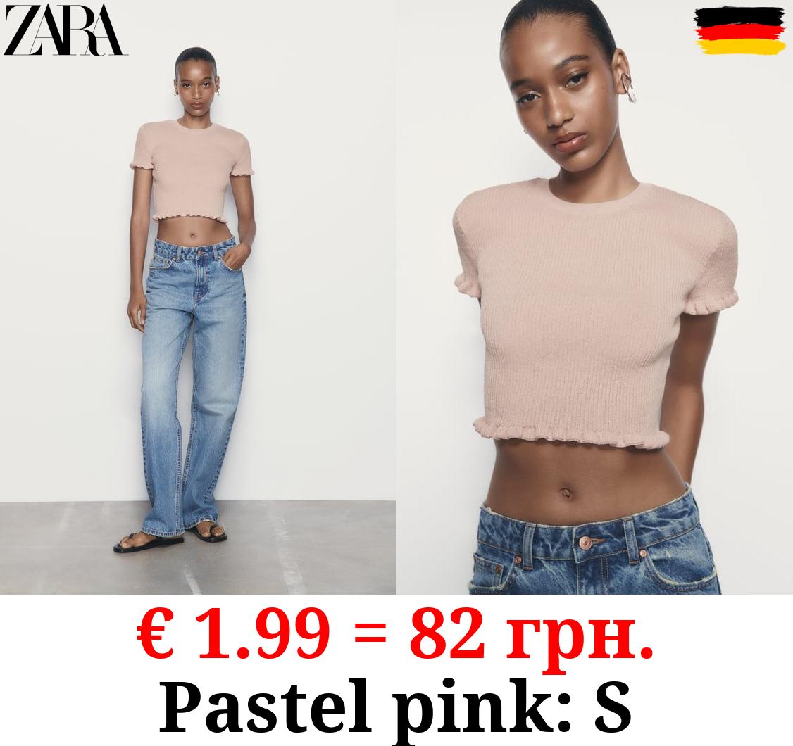 RIBBED TOP WITH RUFFLES
