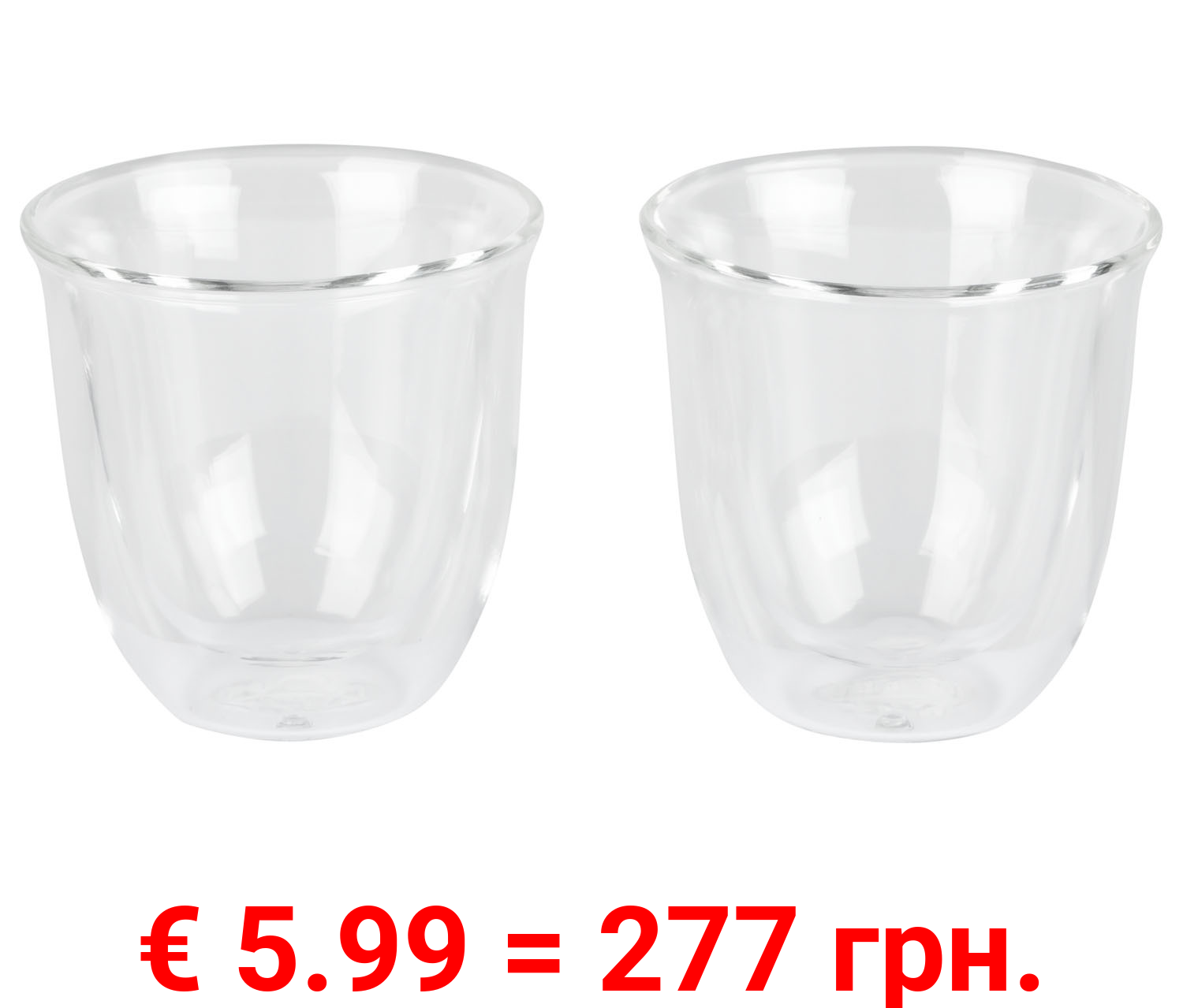 Delonghi Espresso Gläser, 90 ml, 2er Set