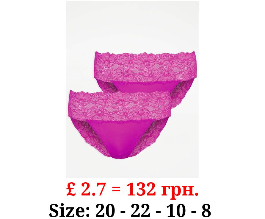 Purple Lace Bandeau Short Knickers 2 Pack