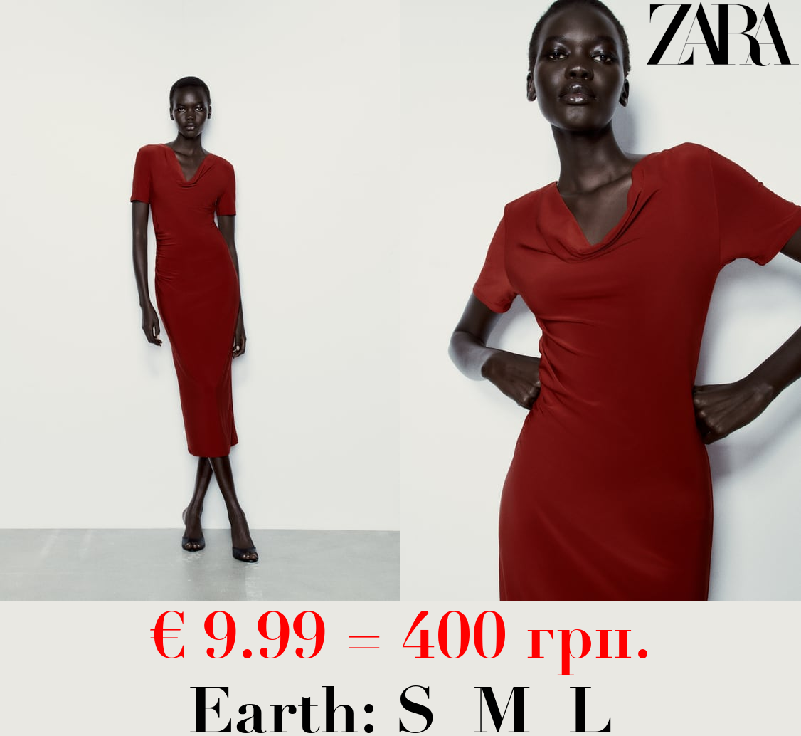 FITTED DRAPED FLOWING DRESS