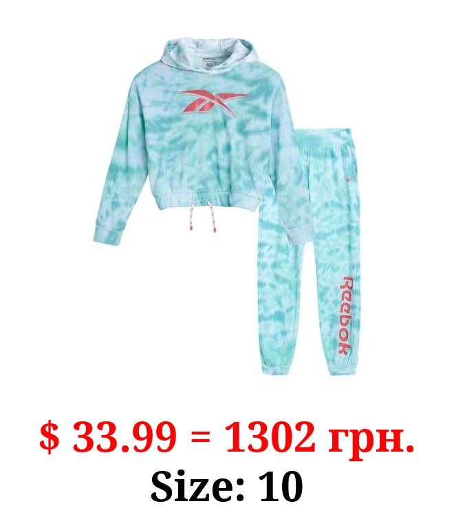 DKNY Girls' Sweatsuit Set - 2 Piece Fleece Hoodie Sweatshirt and Jogger Sweatpants (12M-16)