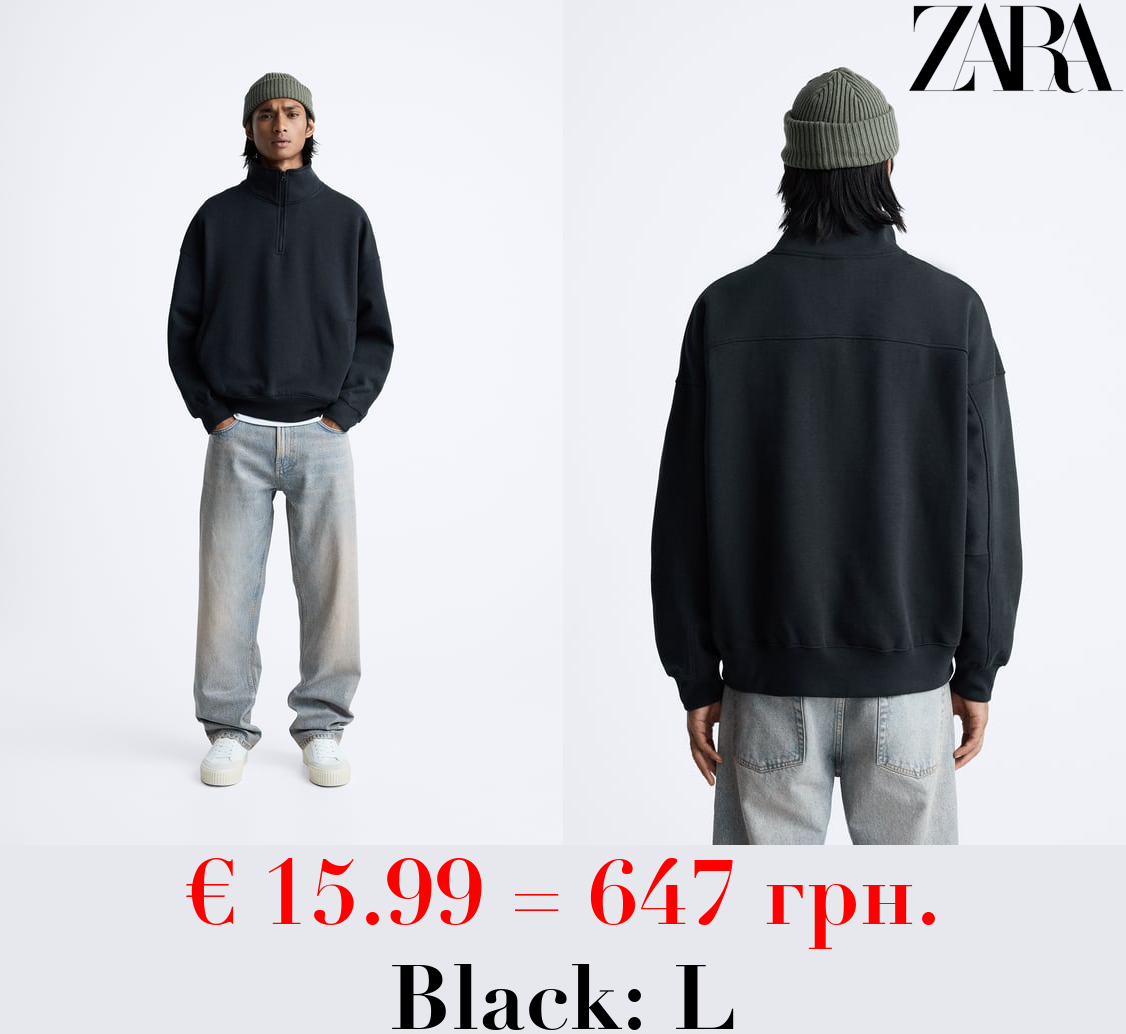 SWEATSHIRT WITH ZIP COLLAR