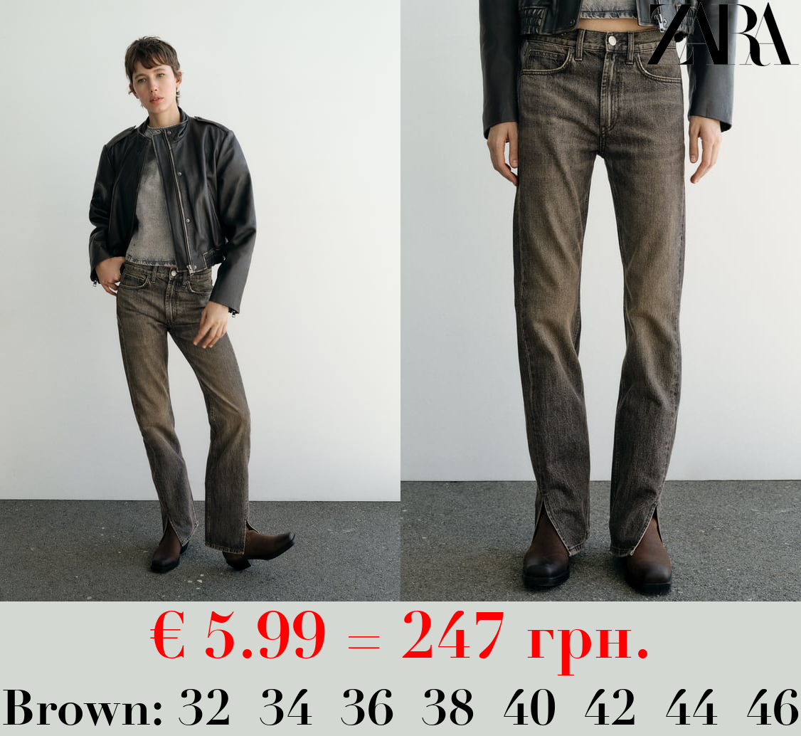 MID-RISE SPLIT-HEM TRF JEANS