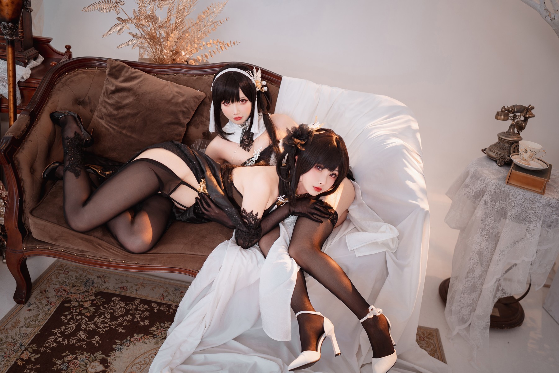 Rioko凉凉子 Cosplay 黑白镇海双人 32